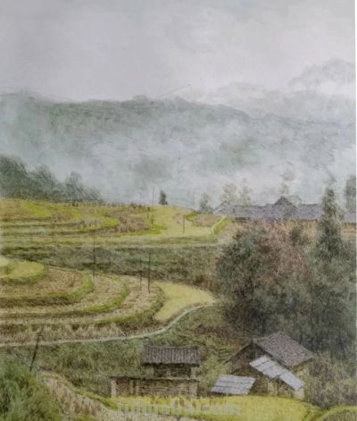 黔东南田间地头的风景，水彩画家王建彬作品赏 - 图画吧TUHUABA