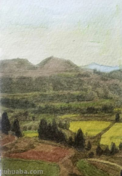黔东南田间地头的风景，水彩画家王建彬作品赏 - 图画吧TUHUABA