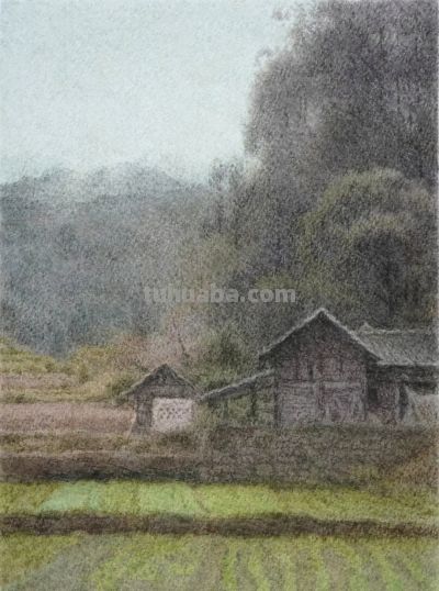 黔东南田间地头的风景，水彩画家王建彬作品赏 - 图画吧TUHUABA