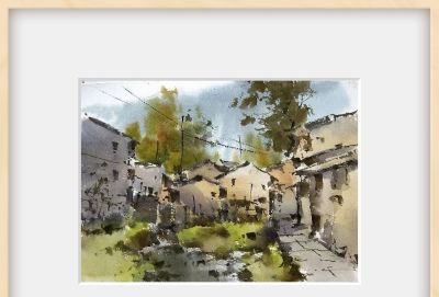 每日一画 | 水彩里的小村，藏着山野的“呼吸感” - 图画吧TUHUABA