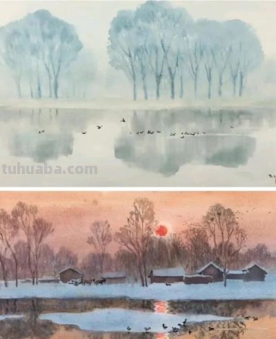名家作品欣赏|古元水彩风景20幅 - 图画吧TUHUABA