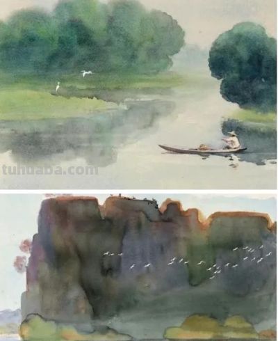 名家作品欣赏|古元水彩风景20幅 - 图画吧TUHUABA