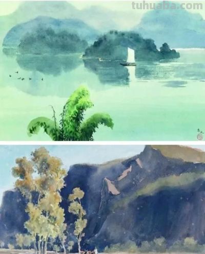 名家作品欣赏|古元水彩风景20幅 - 图画吧TUHUABA