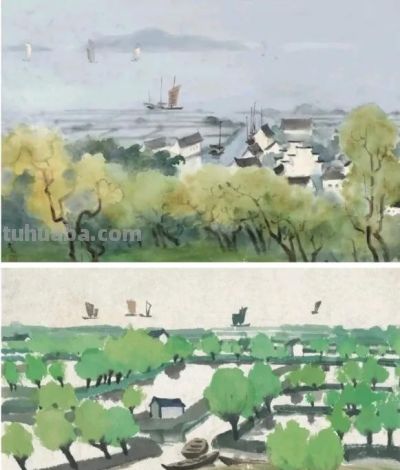 名家作品欣赏|古元水彩风景20幅 - 图画吧TUHUABA