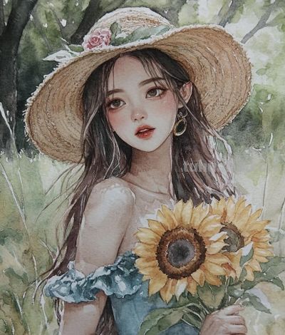 水彩画风、氛围感、美女、水彩画风、氛围感 - 今日头条