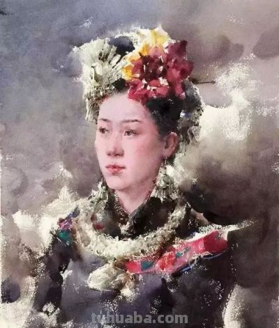 一组漂亮的水彩画，唯美民族风情！ - 图画吧TUHUABA