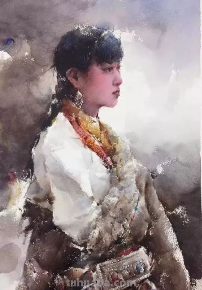 一组漂亮的水彩画，唯美民族风情！ - 图画吧TUHUABA