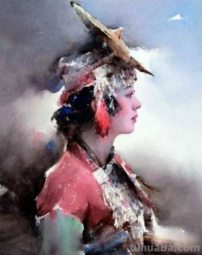 一组漂亮的水彩画，唯美民族风情！ - 图画吧TUHUABA