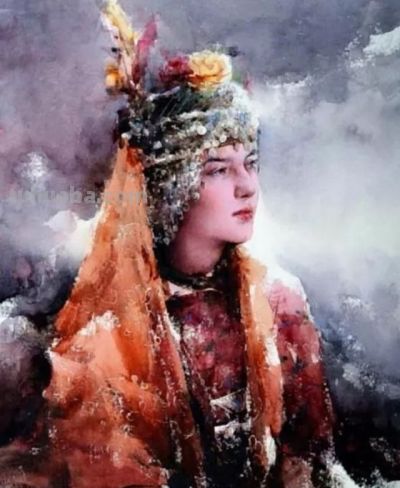 一组漂亮的水彩画，唯美民族风情！ - 图画吧TUHUABA