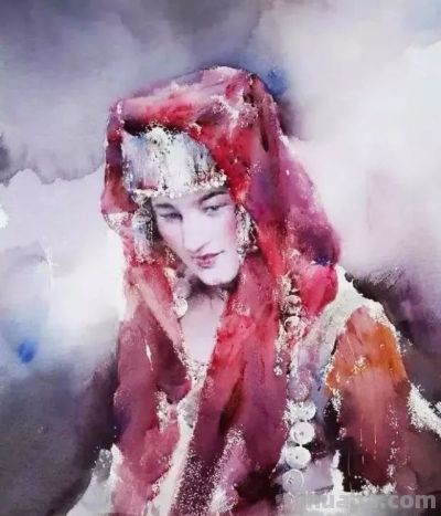 一组漂亮的水彩画，唯美民族风情！ - 图画吧TUHUABA