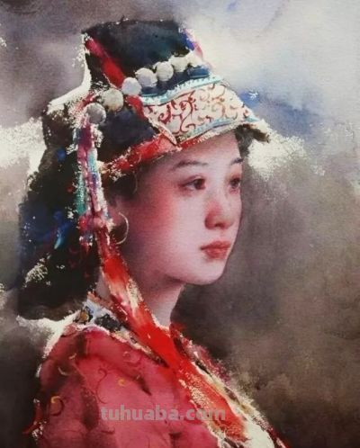 一组漂亮的水彩画，唯美民族风情！ - 图画吧TUHUABA
