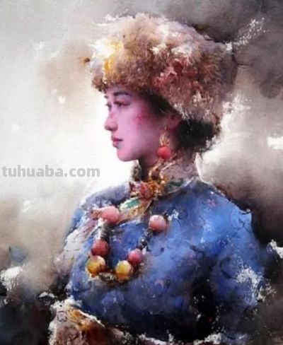 一组漂亮的水彩画，唯美民族风情！ - 图画吧TUHUABA