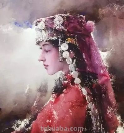 一组漂亮的水彩画，唯美民族风情！ - 图画吧TUHUABA