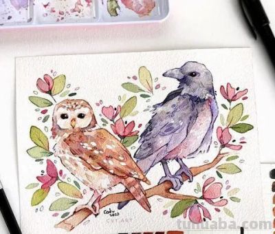 水彩小动物 - 图画吧TUHUABA