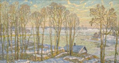 20幅 苏联画家的冬季风景油画 - 图画吧TUHUABA