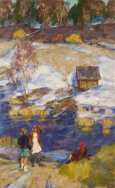 20幅 苏联画家的冬季风景油画 - 图画吧TUHUABA