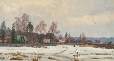 20幅 苏联画家的冬季风景油画 - 图画吧TUHUABA