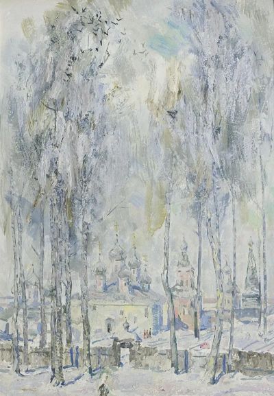 20幅 苏联画家的冬季风景油画 - 图画吧TUHUABA