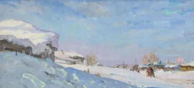 20幅 苏联画家的冬季风景油画 - 图画吧TUHUABA