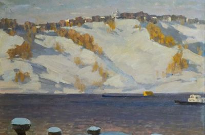 20幅 苏联画家的冬季风景油画 - 图画吧TUHUABA