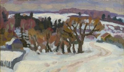 20幅 苏联画家的冬季风景油画 - 图画吧TUHUABA