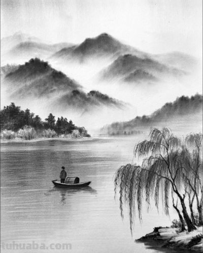 素描风景画 - 图画吧TUHUABA