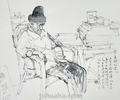 王磐德速写作品欣赏（十）：守店铺的老人 - 今日头条