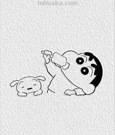 蜡笔小新丨宋瑾一简笔画分享 - 图画吧TUHUABA