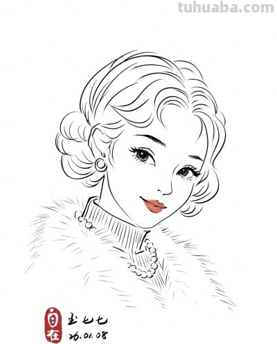 自在小画玉七七简笔画头像分享 - 今日头条