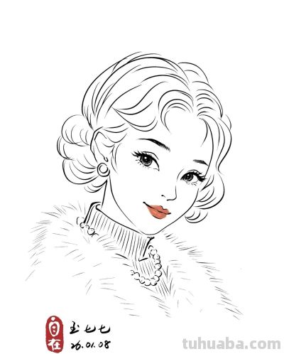 自在小画玉七七简笔画头像分享 - 图画吧TUHUABA