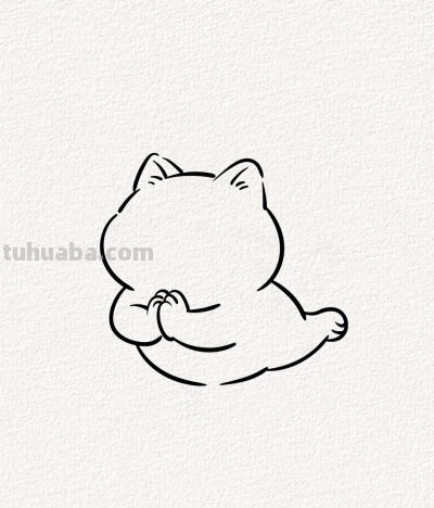 练瑜伽的猫咪丨涂鸦简笔画分享 - 图画吧TUHUABA