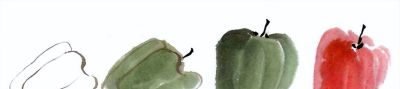 轻松学画写意蔬菜：白菜、辣椒画法 - 图画吧TUHUABA