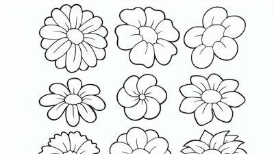 太实用了！100例花卉简笔画线稿 - 图画吧TUHUABA