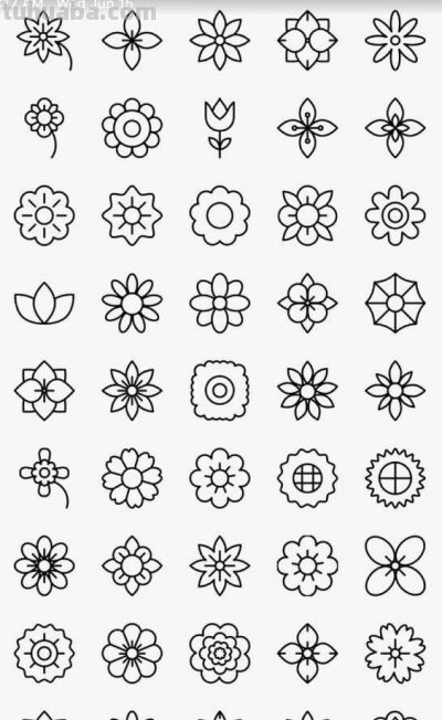 太实用了！100例花卉简笔画线稿 - 图画吧TUHUABA
