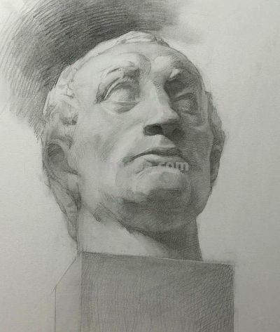 放松的素描 透气生动，罗马青年 高尔基 塔头素描，清华央美的保送生 - 图画吧TUHUABA
