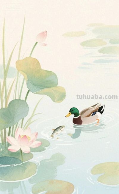 野鸭子戏水｜水彩插画 - 今日头条