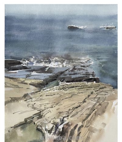 邓小山2025水彩写生新作亮相：古桥、老树、城墙里的诗意中国 - 图画吧TUHUABA