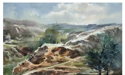 邓小山2025水彩写生新作亮相：古桥、老树、城墙里的诗意中国 - 图画吧TUHUABA