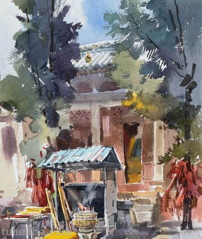 邓小山2025水彩写生新作亮相：古桥、老树、城墙里的诗意中国 - 图画吧TUHUABA