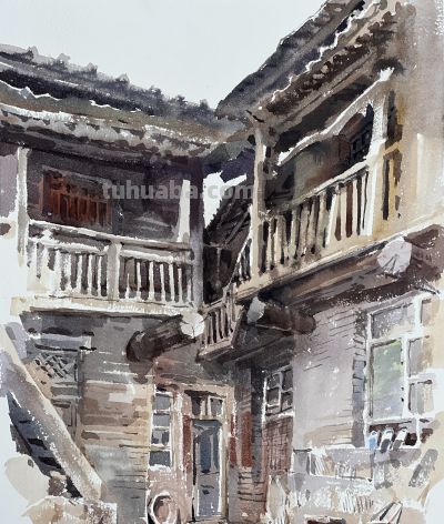 邓小山2025水彩写生新作亮相：古桥、老树、城墙里的诗意中国 - 图画吧TUHUABA