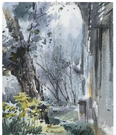 邓小山2025水彩写生新作亮相：古桥、老树、城墙里的诗意中国 - 图画吧TUHUABA