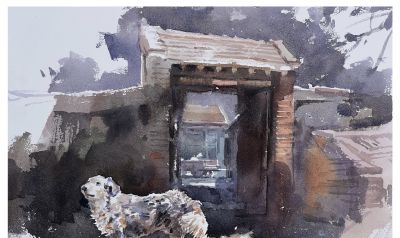 邓小山2025水彩写生新作亮相：古桥、老树、城墙里的诗意中国 - 图画吧TUHUABA