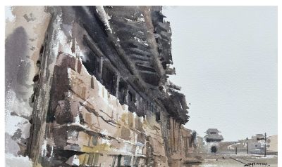 邓小山2025水彩写生新作亮相：古桥、老树、城墙里的诗意中国 - 图画吧TUHUABA