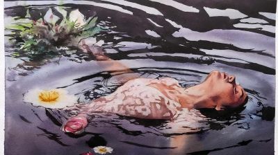 他闭门深造9年水彩，光影十足，质感一绝，水中女人美到冒泡！ - 图画吧TUHUABA