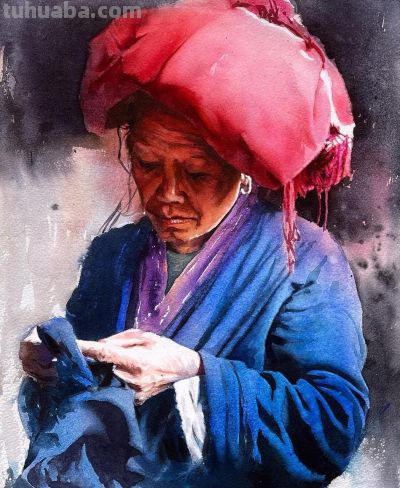 他闭门深造9年水彩，光影十足，质感一绝，水中女人美到冒泡！ - 图画吧TUHUABA