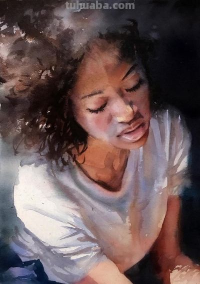 他闭门深造9年水彩，光影十足，质感一绝，水中女人美到冒泡！ - 图画吧TUHUABA