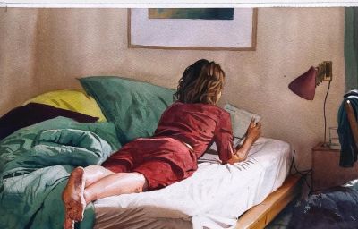 他闭门深造9年水彩，光影十足，质感一绝，水中女人美到冒泡！ - 图画吧TUHUABA