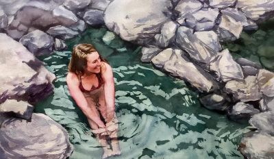 他闭门深造9年水彩，光影十足，质感一绝，水中女人美到冒泡！ - 图画吧TUHUABA