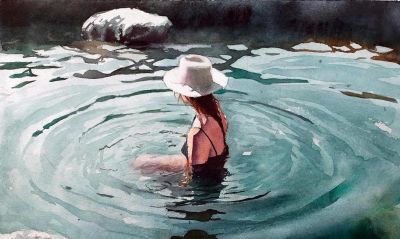 他闭门深造9年水彩，光影十足，质感一绝，水中女人美到冒泡！ - 图画吧TUHUABA