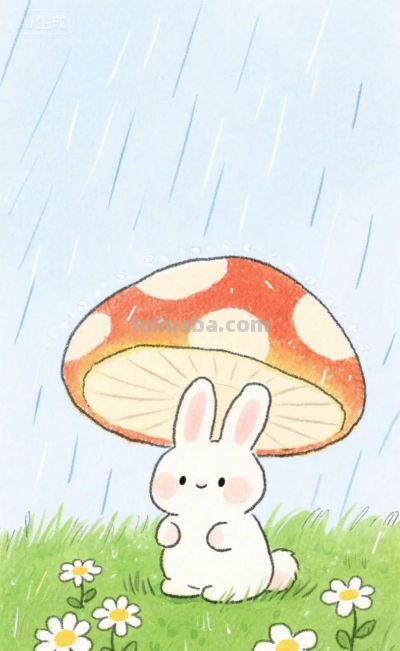 草地上的小动物｜水彩卡通简笔画 - 图画吧TUHUABA